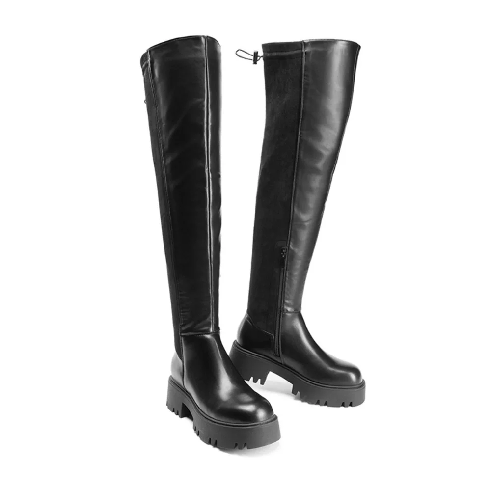 Dream Pairs Black Over-the-Knee Boots Size 10